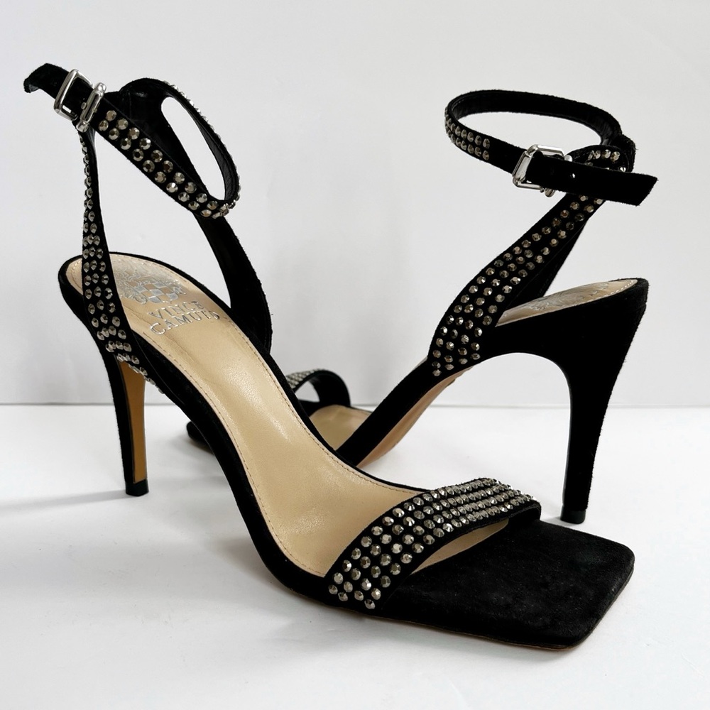 Vince Camuto Saprenda Y2K Elegant Black Studded Heels Size 7